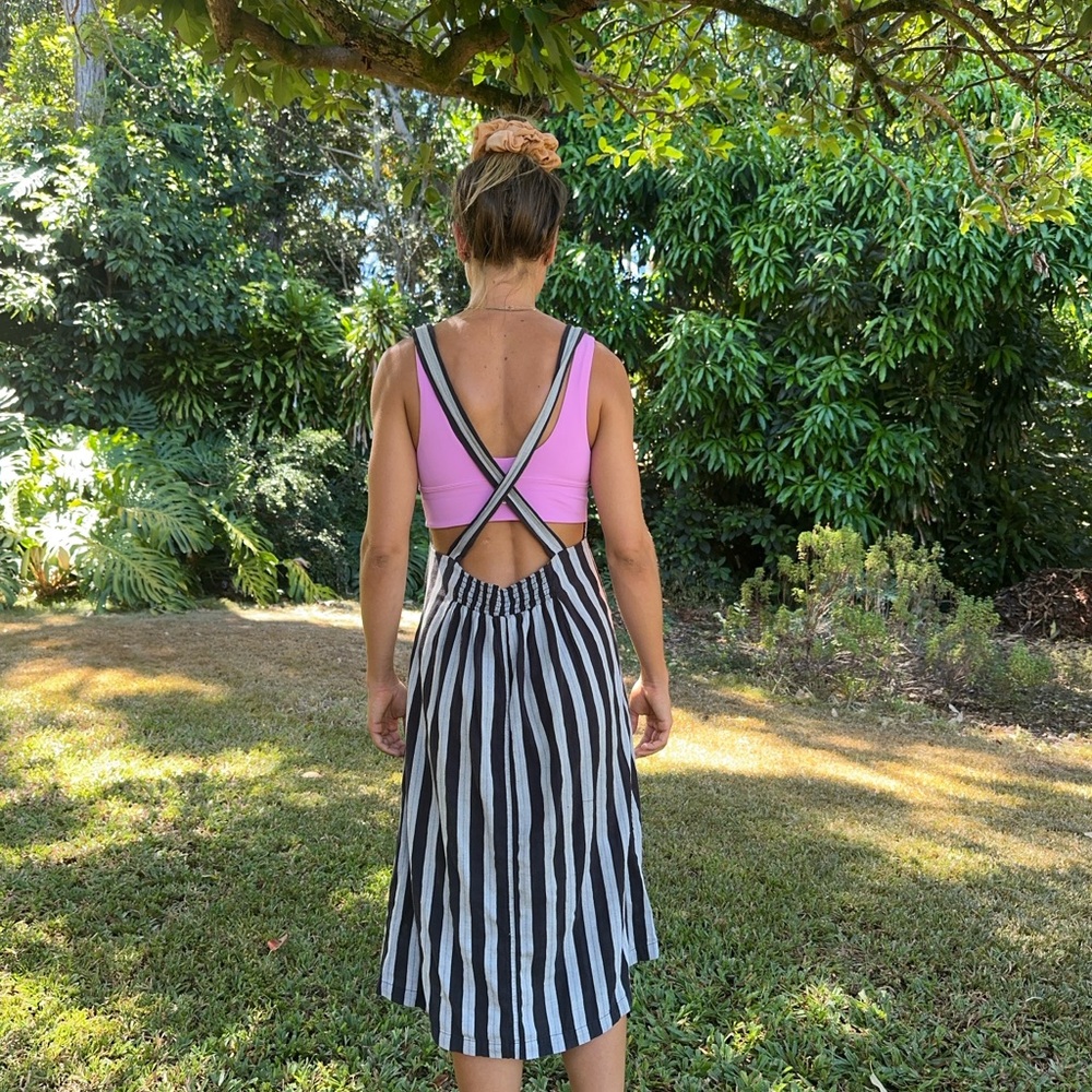 Ace & Jig Black and White Striped Midi Dress